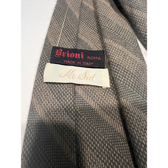 Vintage Brioni Cashmere Wool Made in Italy Men's Necktie Green Tan Stripes JL - Picture 4 of 8